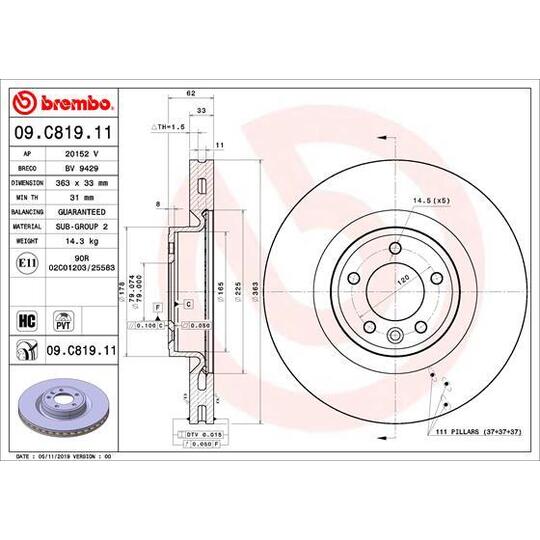 09.C819.11 - Brake Disc 