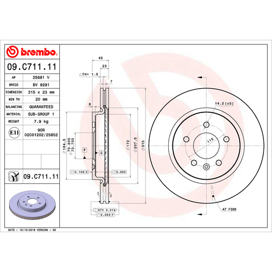 09.C711.11 - Brake Disc 