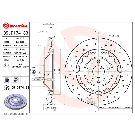 09.D174.33 - Brake Disc 