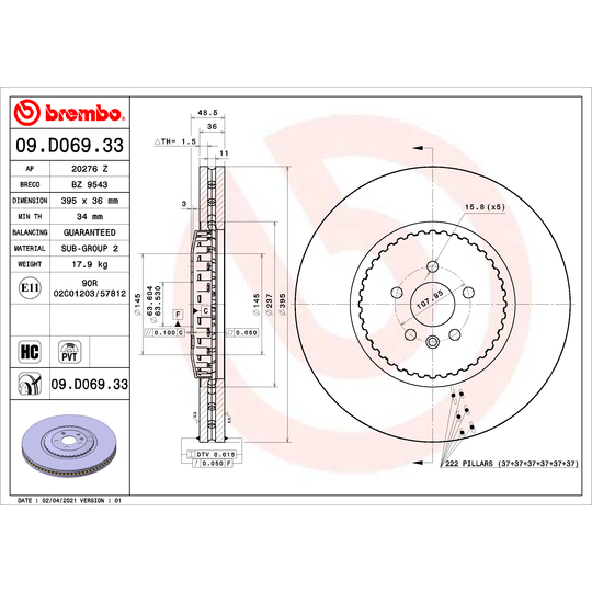 09.D069.33 - Brake Disc 