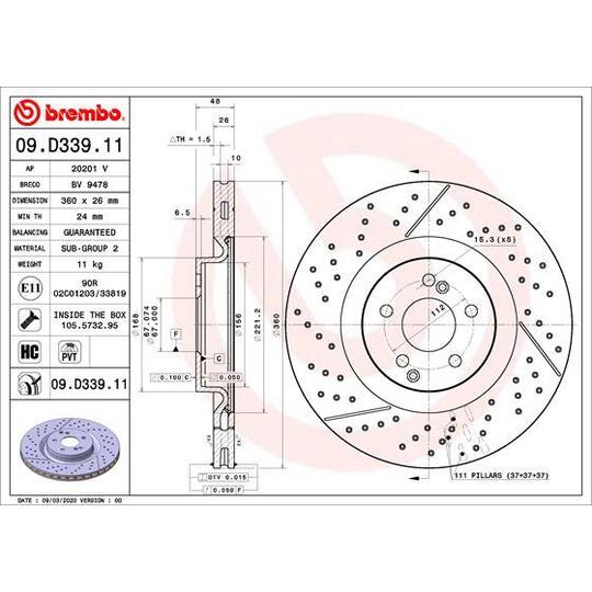 09.D339.11 - Brake Disc 