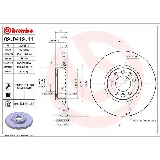 09.D419.11 - Brake Disc 