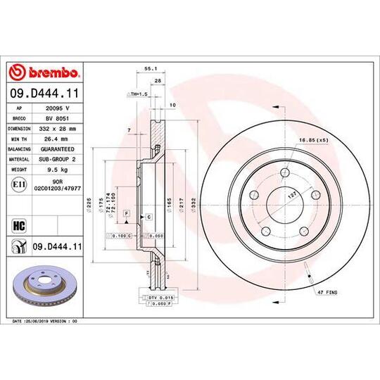 09.D444.11 - Brake Disc 