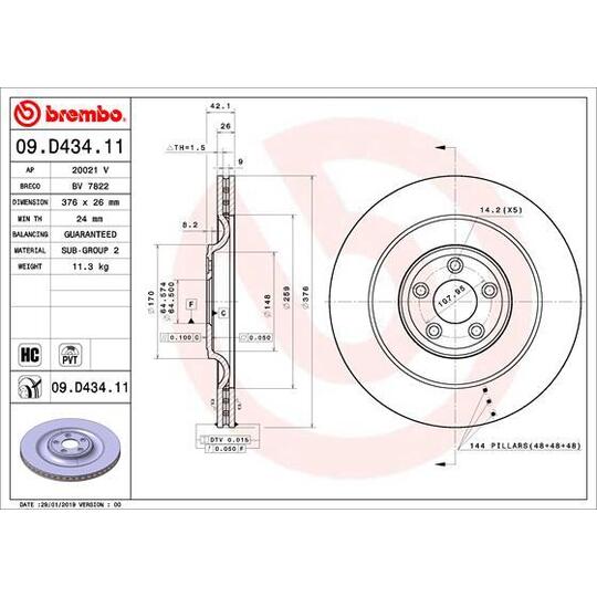 09.D434.11 - Brake Disc 