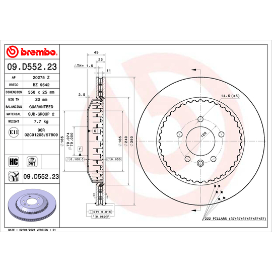 09.D552.23 - Brake Disc 