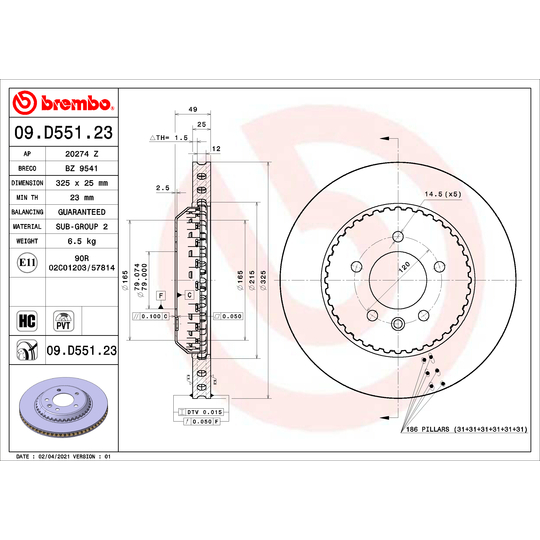 09.D551.23 - Brake Disc 