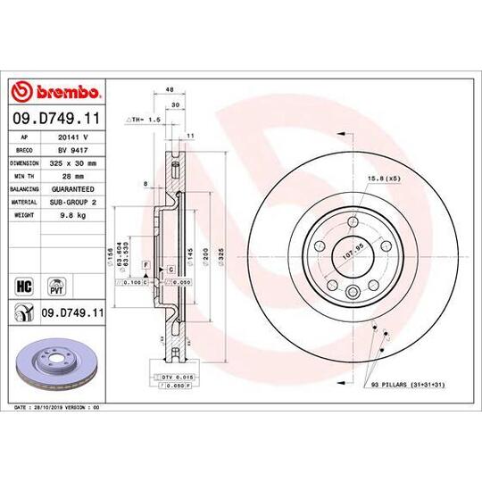 09.D749.11 - Brake Disc 