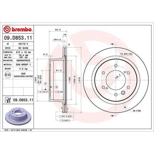 09.D853.11 - Bromsskiva 