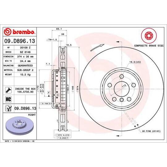 09.D896.13 - Brake Disc 