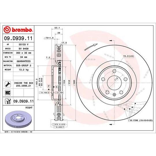 09.D939.11 - Brake Disc 