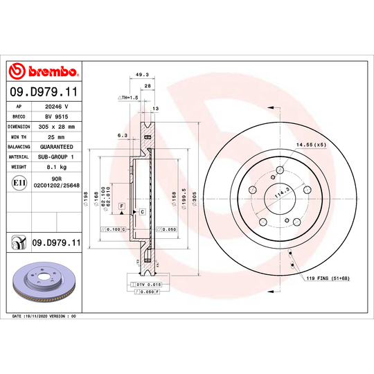 09.D979.11 - Brake Disc 