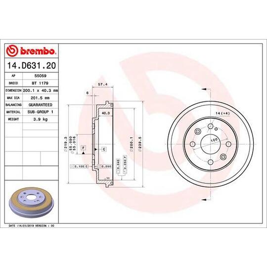 14.D631.20 - Brake Drum 