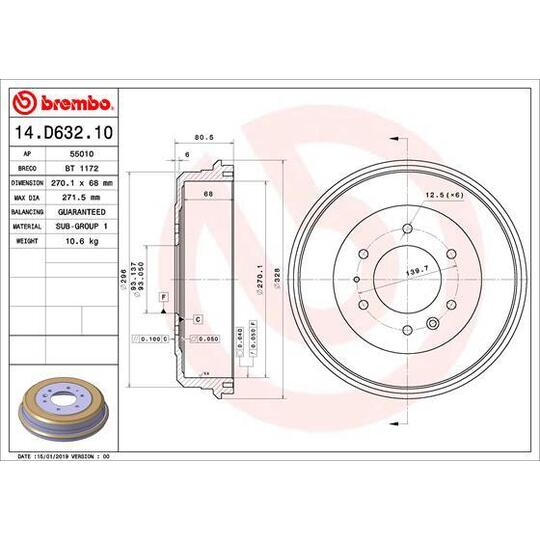 14.D632.10 - Brake Drum 