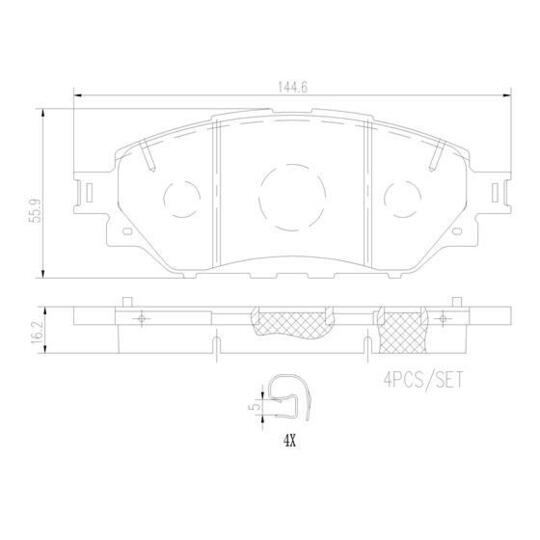 P 83 167 - Brake Pad Set, disc brake 