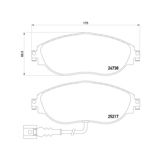 P 85 131X - Brake Pad Set, disc brake 