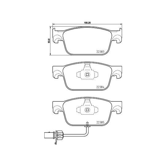 P 85 153X - Brake Pad Set, disc brake 