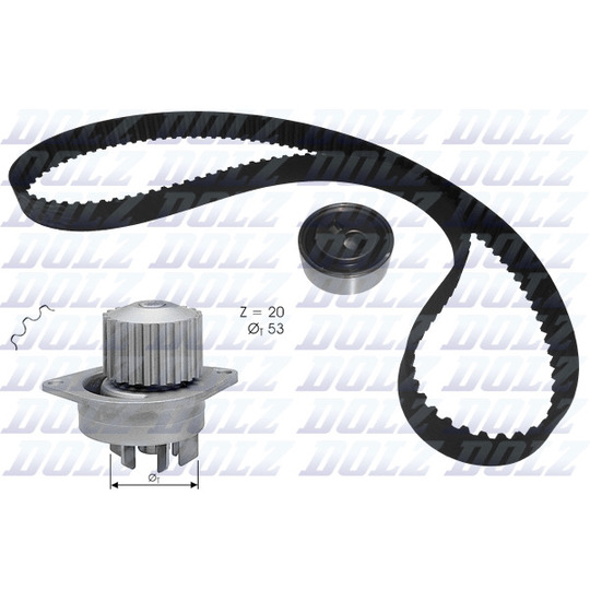 KD120 - Water Pump & Timing Belt Set 