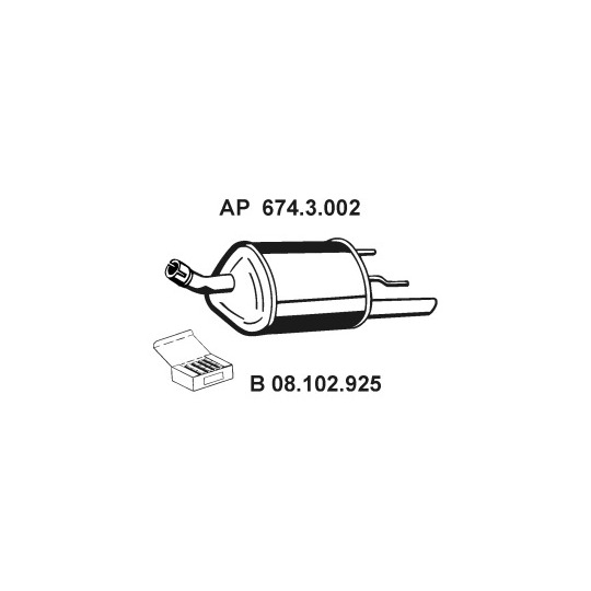 674.3.002 - Exhaust system rear silencer 