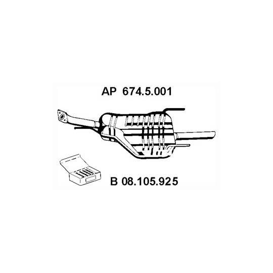 674.5.001 - Exhaust system rear silencer 