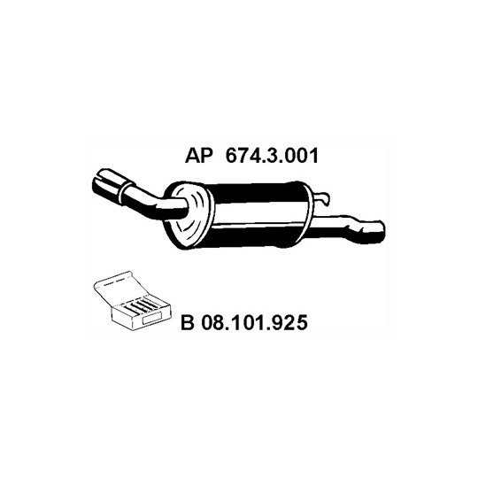 674.3.001 - Exhaust system rear silencer 