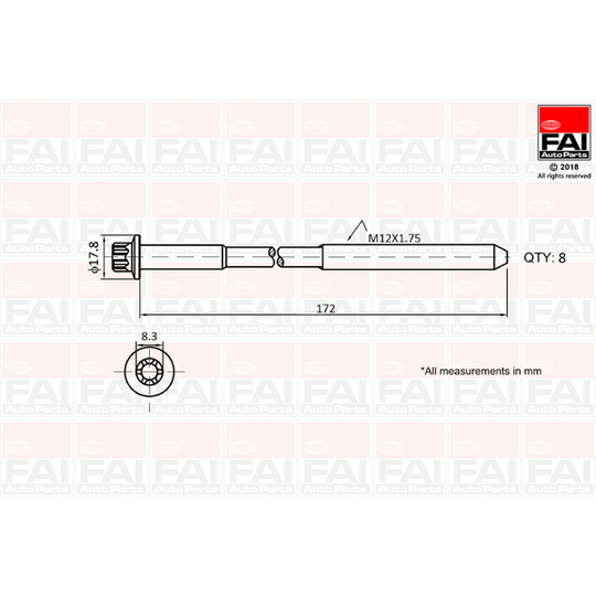 B1060 - Bolt Kit, cylinder head 