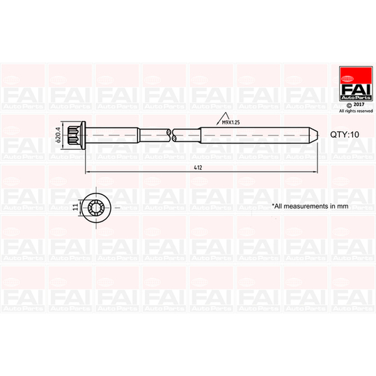 B292 - Bolt Kit, cylinder head 