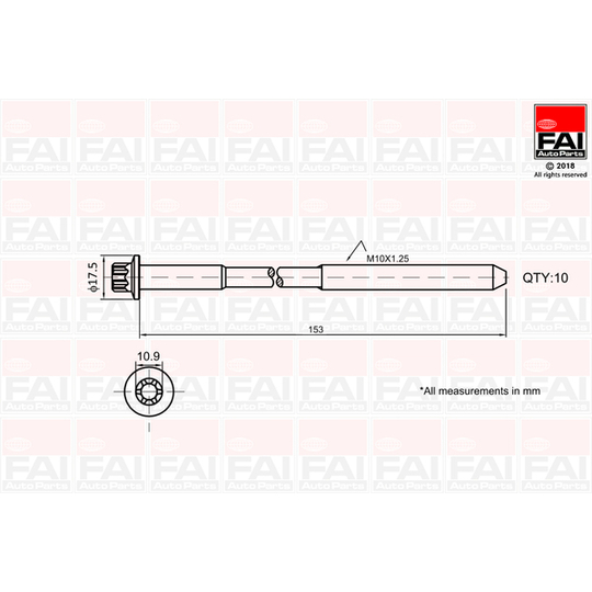 B701 - Bolt Kit, cylinder head 