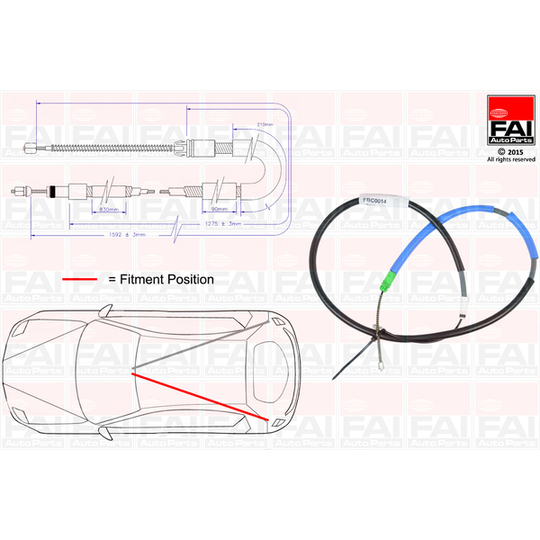 FBC0014 - Cable, parking brake 