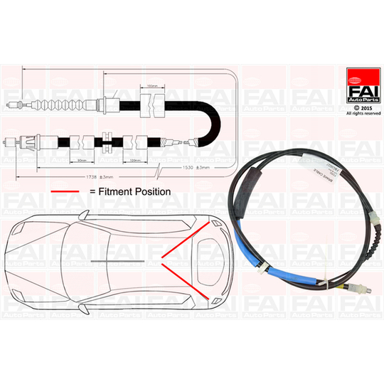 FBC0037 - Cable, parking brake 