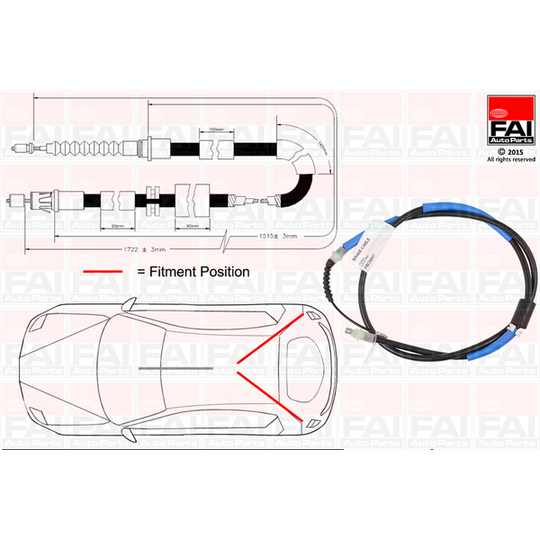 FBC0047 - Cable, parking brake 