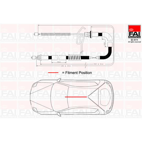FBC0043 - Cable, parking brake 