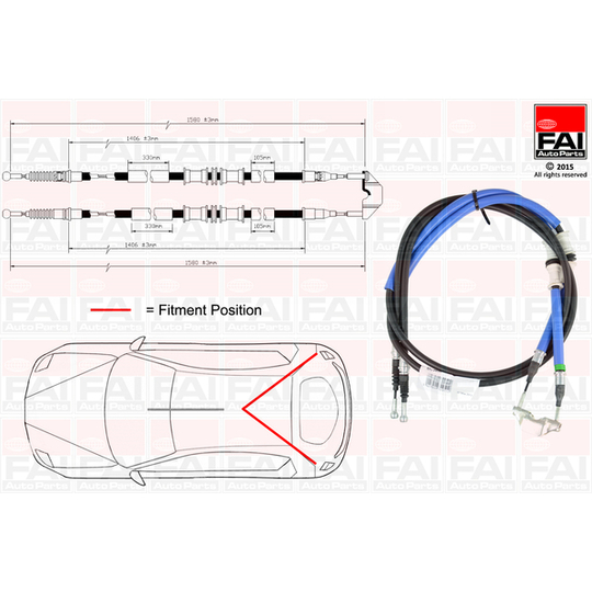 FBC0075 - Cable, parking brake 