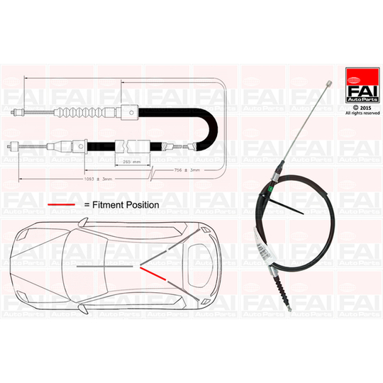 FBC0077 - Cable, parking brake 