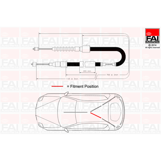 FBC0085 - Cable, parking brake 