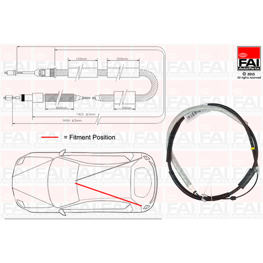 FBC0116 - Cable, parking brake 