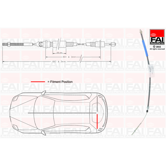 FBC0113 - Cable, parking brake 