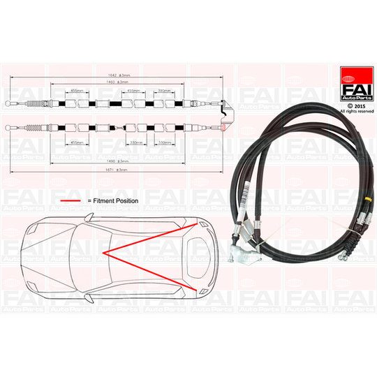 FBC0156 - Cable, parking brake 