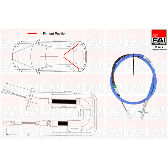 FBC0164 - Cable, parking brake 