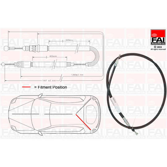 FBC0133 - Cable, parking brake 