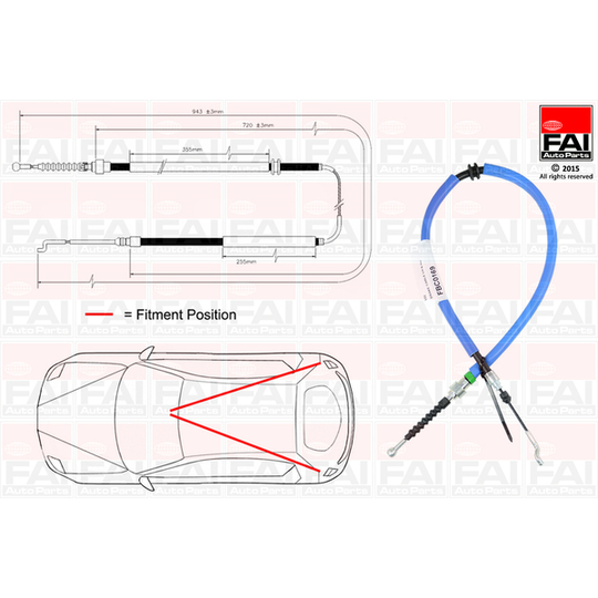 FBC0169 - Cable, parking brake 