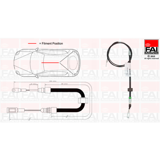 FBC0166 - Cable, parking brake 