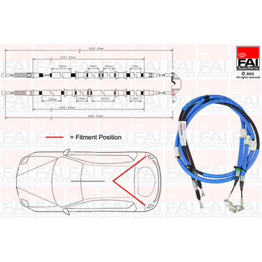 FBC0160 - Cable, parking brake 