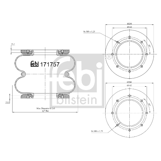 171757 - Bellow, air suspension 