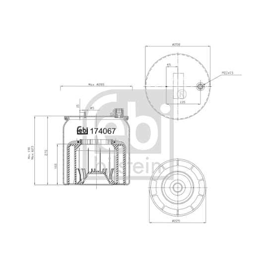 174067 - Bellow, air suspension 