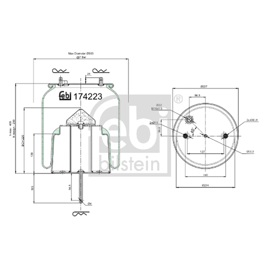 174223 - Bellow, air suspension 