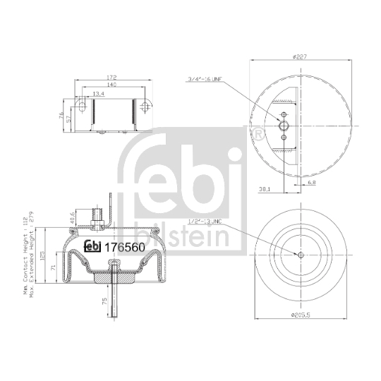 176560 - Bellow, air suspension 