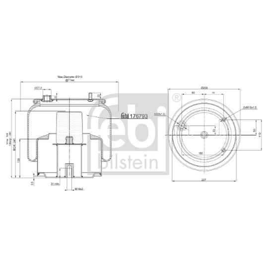 176793 - Bellow, air suspension 