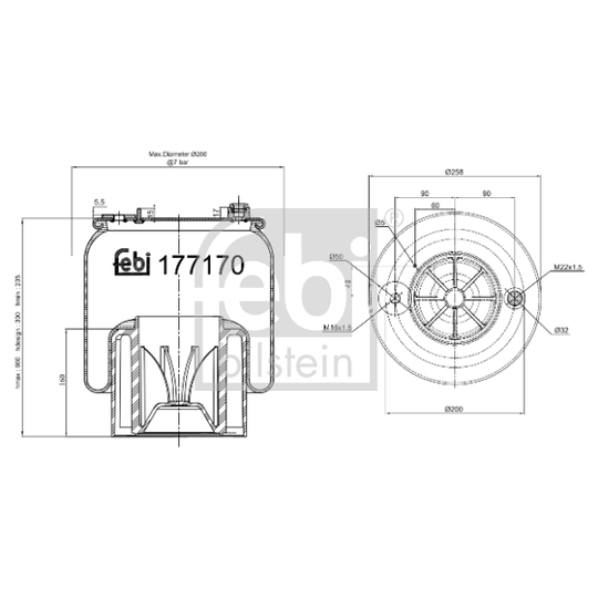 177170 - Bellow, air suspension 