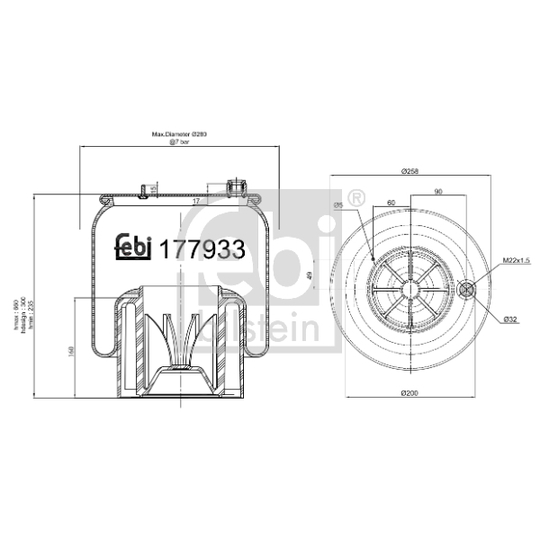 177933 - Bellow, air suspension 