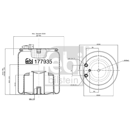 177935 - Bellow, air suspension 